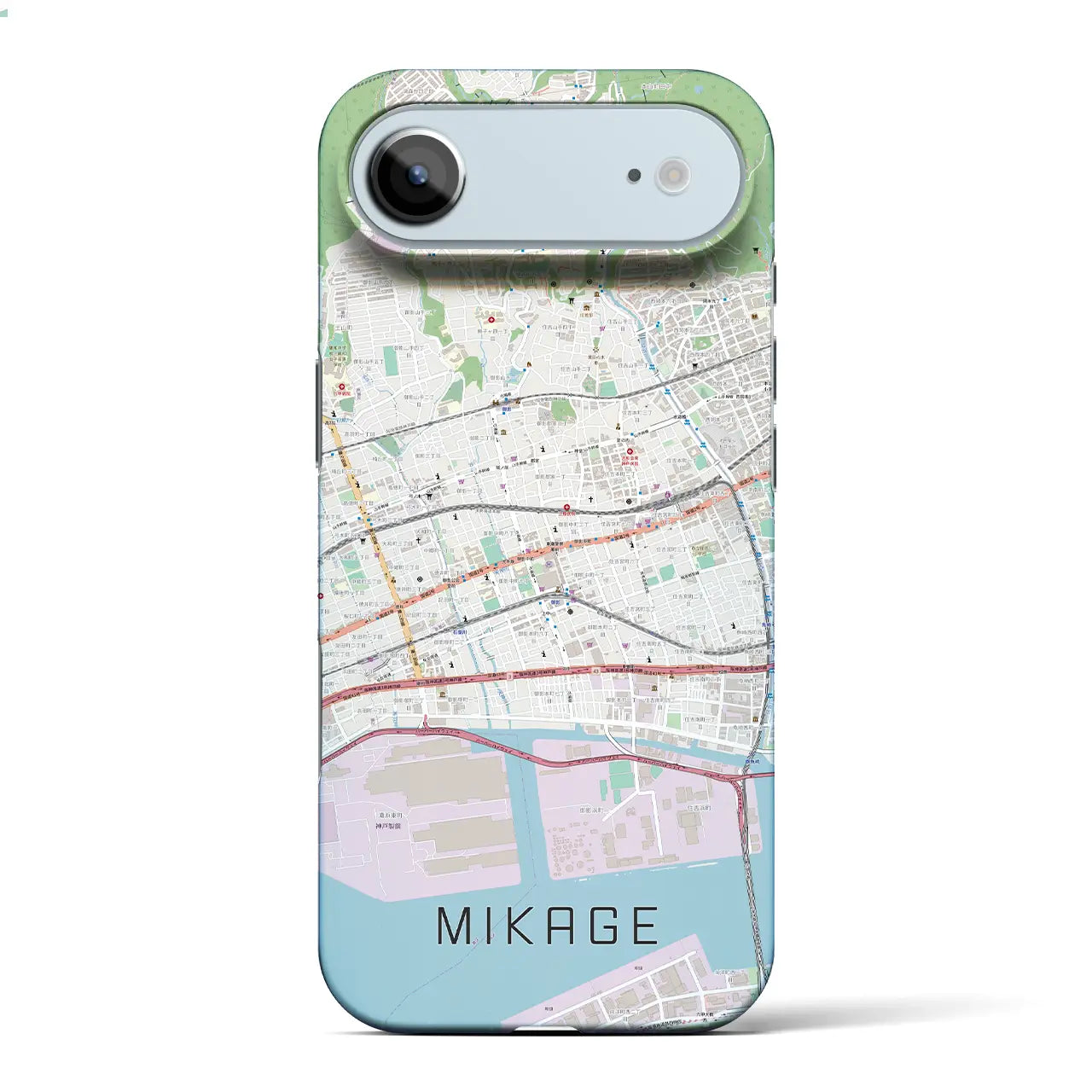 【御影（兵庫県）】地図柄iPhoneケース（バックカバータイプ）