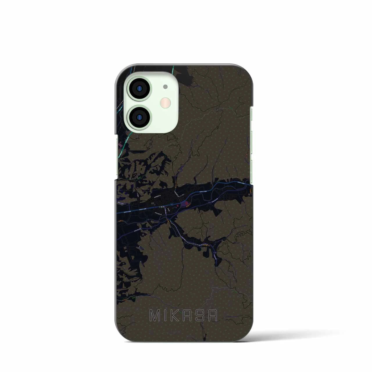 【三笠（北海道）】地図柄iPhoneケース（バックカバータイプ）