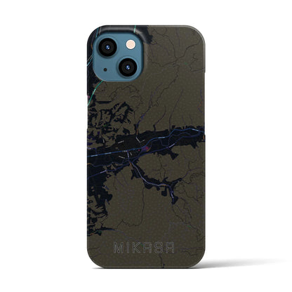 【三笠（北海道）】地図柄iPhoneケース（バックカバータイプ）