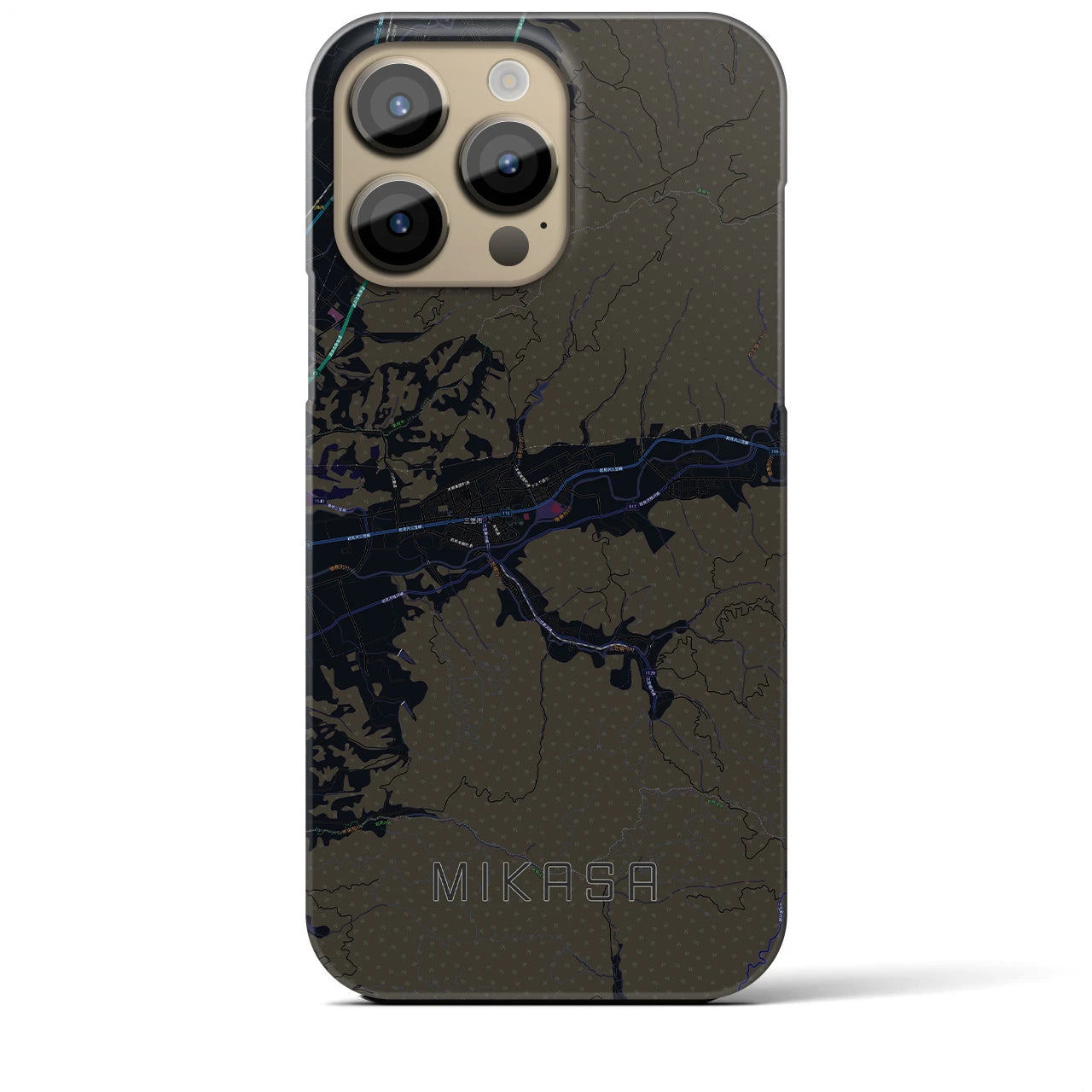 【三笠（北海道）】地図柄iPhoneケース（バックカバータイプ）
