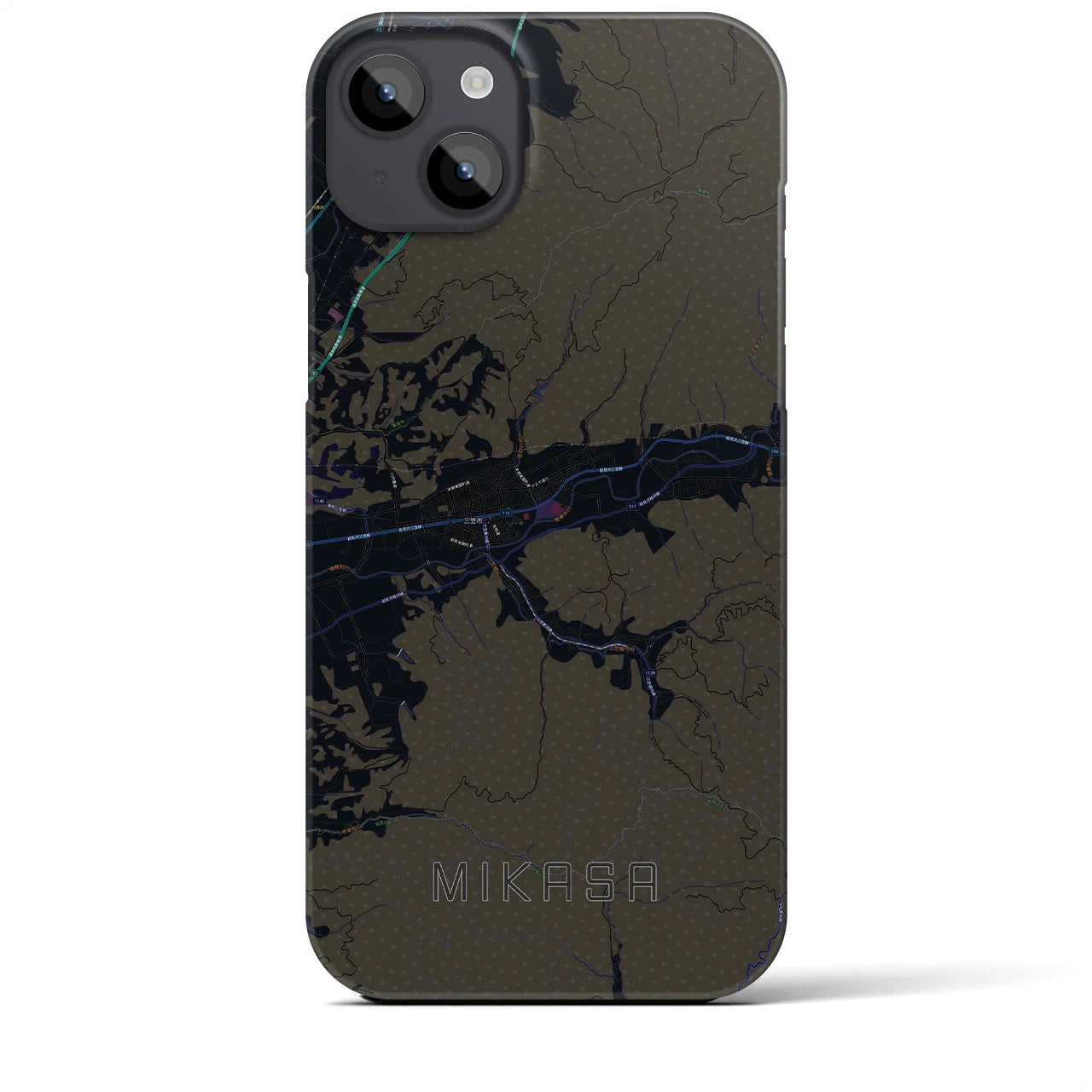 【三笠（北海道）】地図柄iPhoneケース（バックカバータイプ）