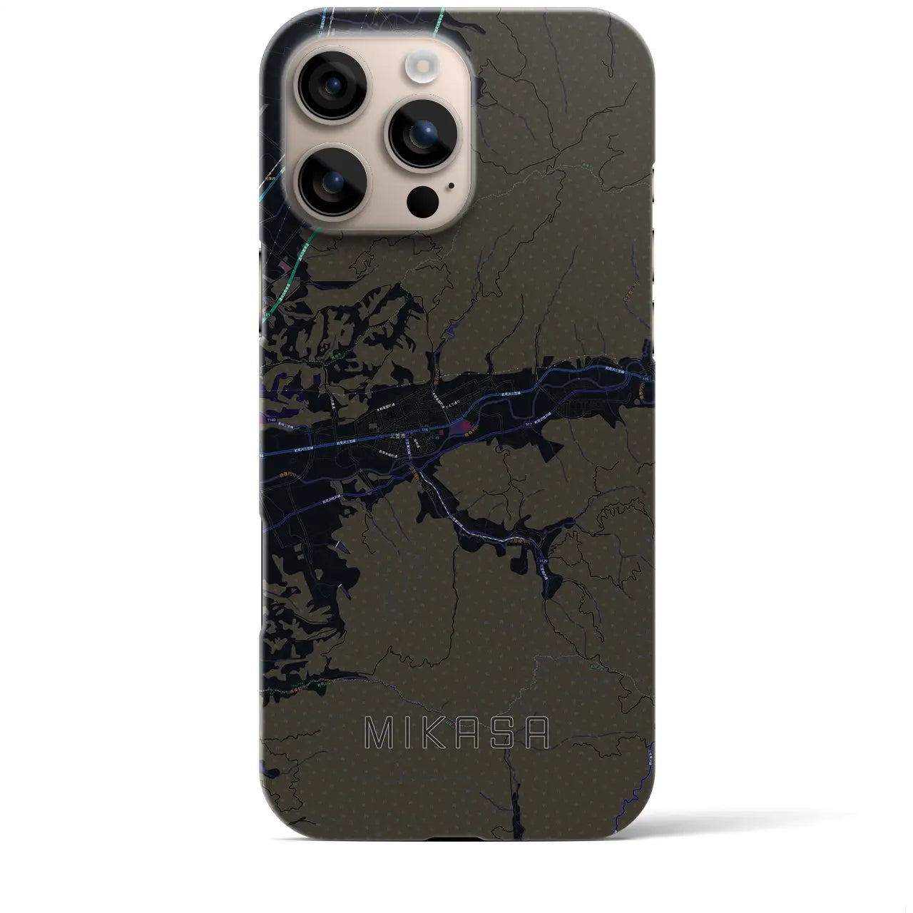 【三笠（北海道）】地図柄iPhoneケース（バックカバータイプ）