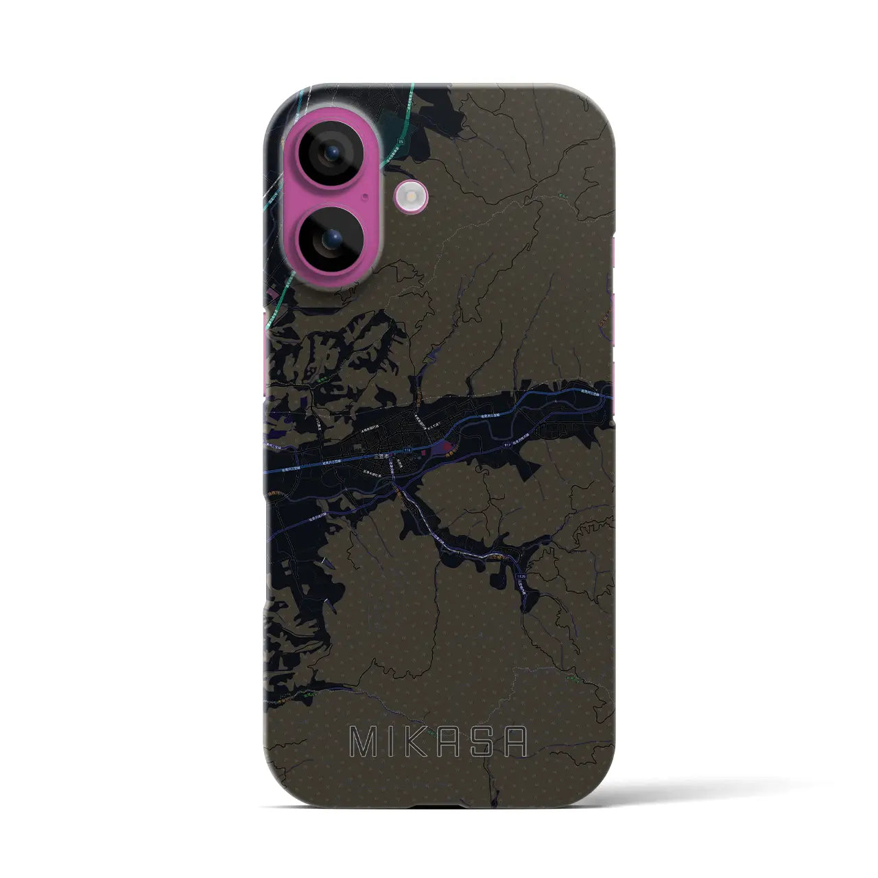 【三笠（北海道）】地図柄iPhoneケース（バックカバータイプ）