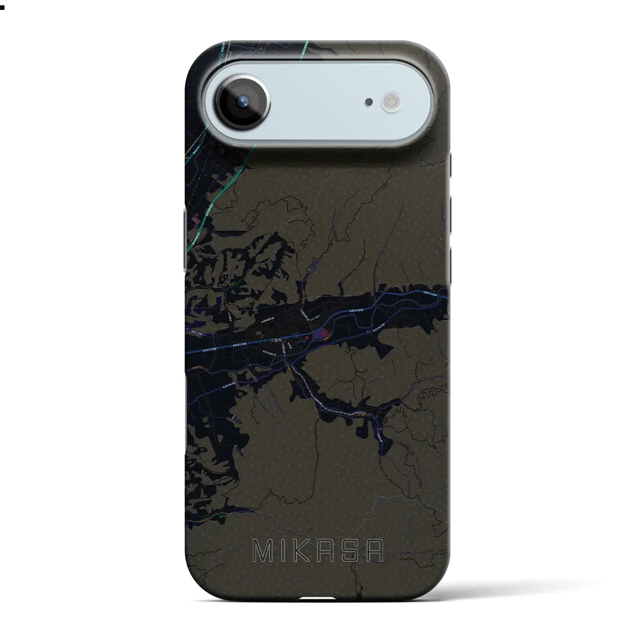 【三笠（北海道）】地図柄iPhoneケース（バックカバータイプ）