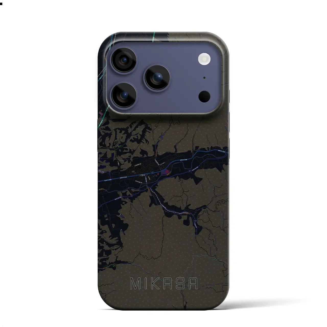 【三笠（北海道）】地図柄iPhoneケース（バックカバータイプ）