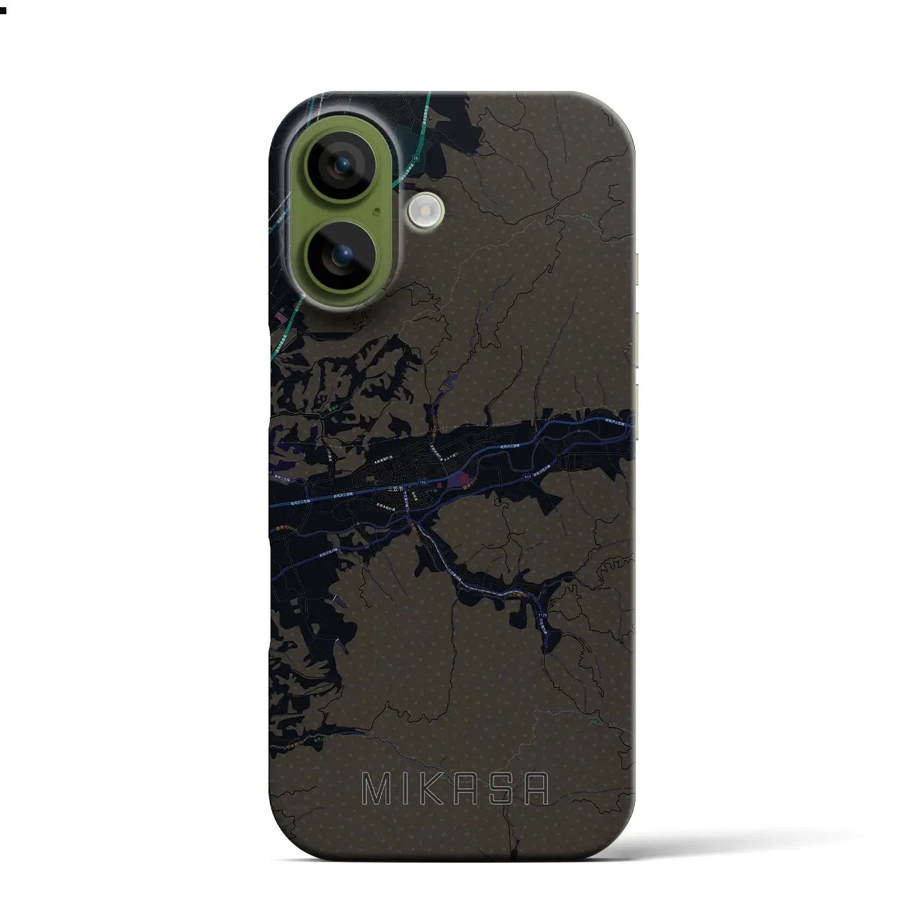 【三笠（北海道）】地図柄iPhoneケース（バックカバータイプ）