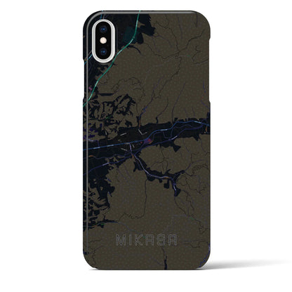 【三笠（北海道）】地図柄iPhoneケース（バックカバータイプ）