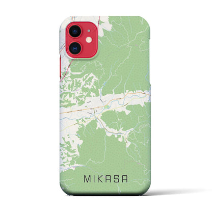 【三笠（北海道）】地図柄iPhoneケース（バックカバータイプ）