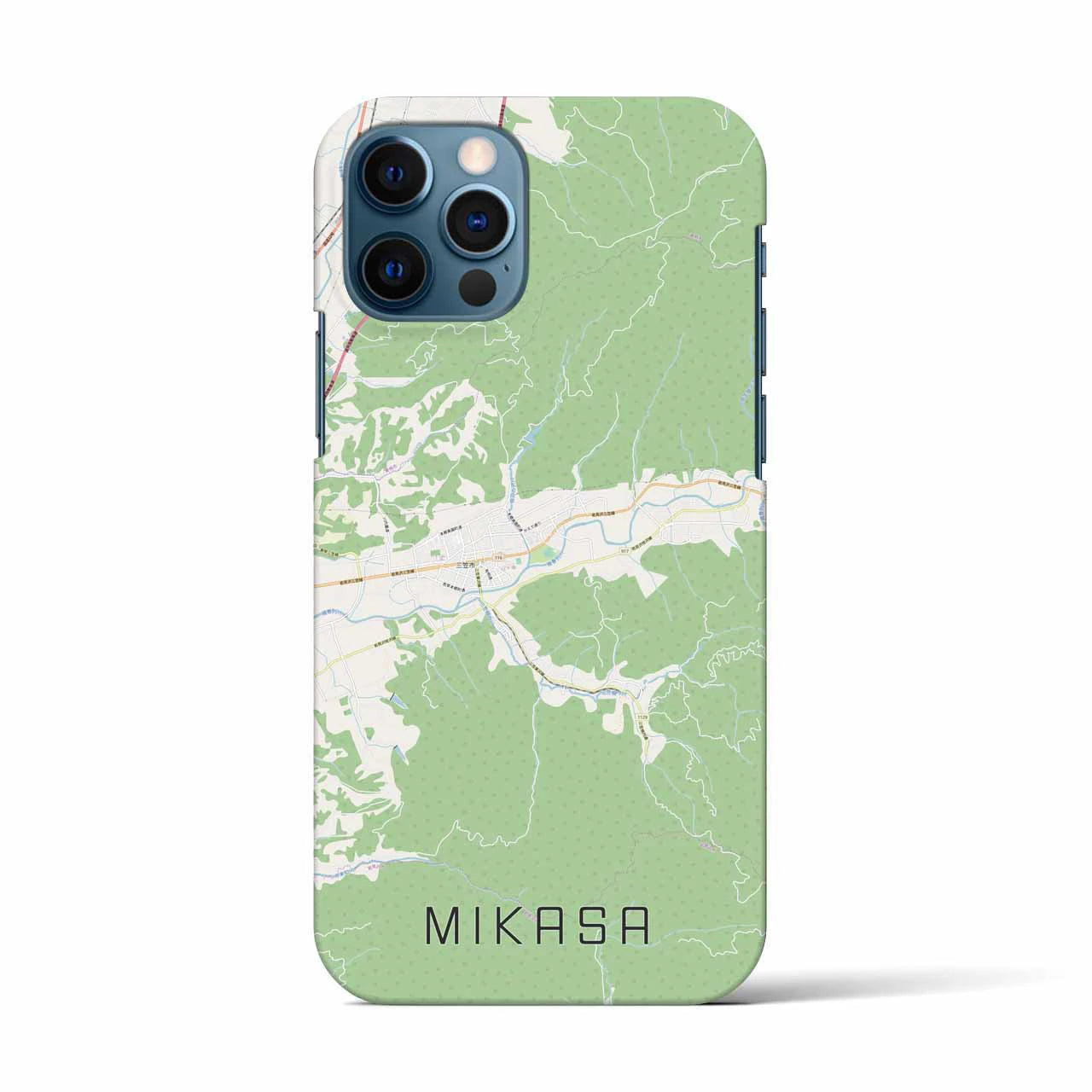 【三笠（北海道）】地図柄iPhoneケース（バックカバータイプ）