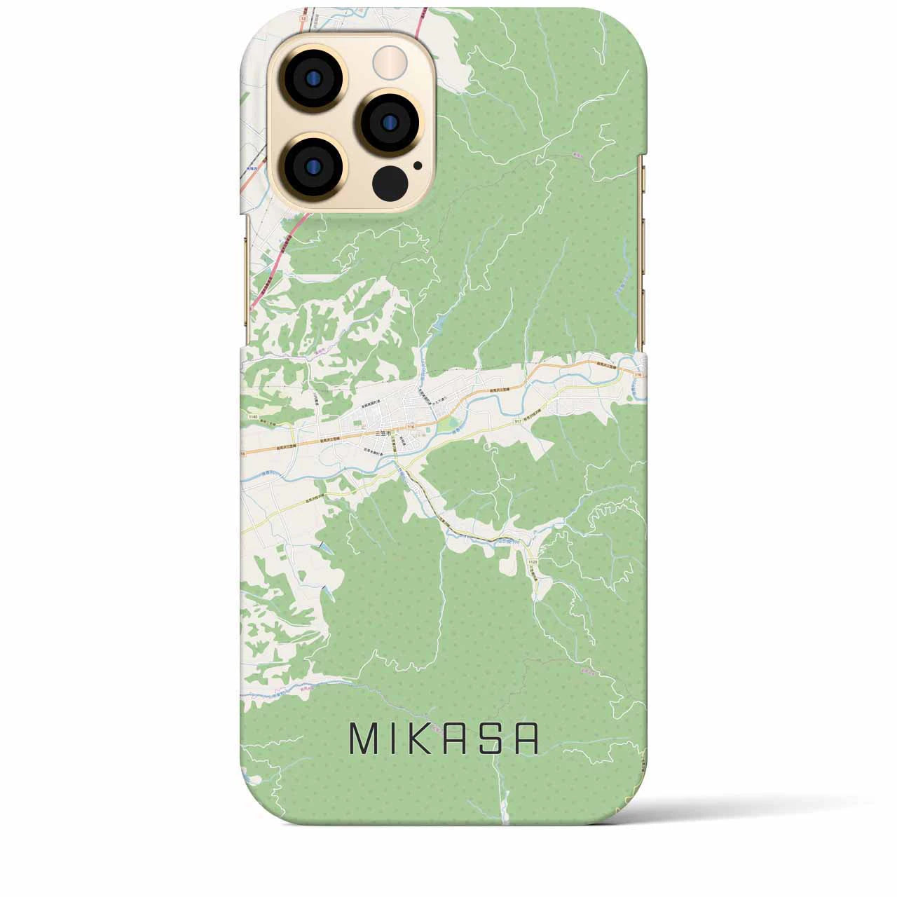 【三笠（北海道）】地図柄iPhoneケース（バックカバータイプ）