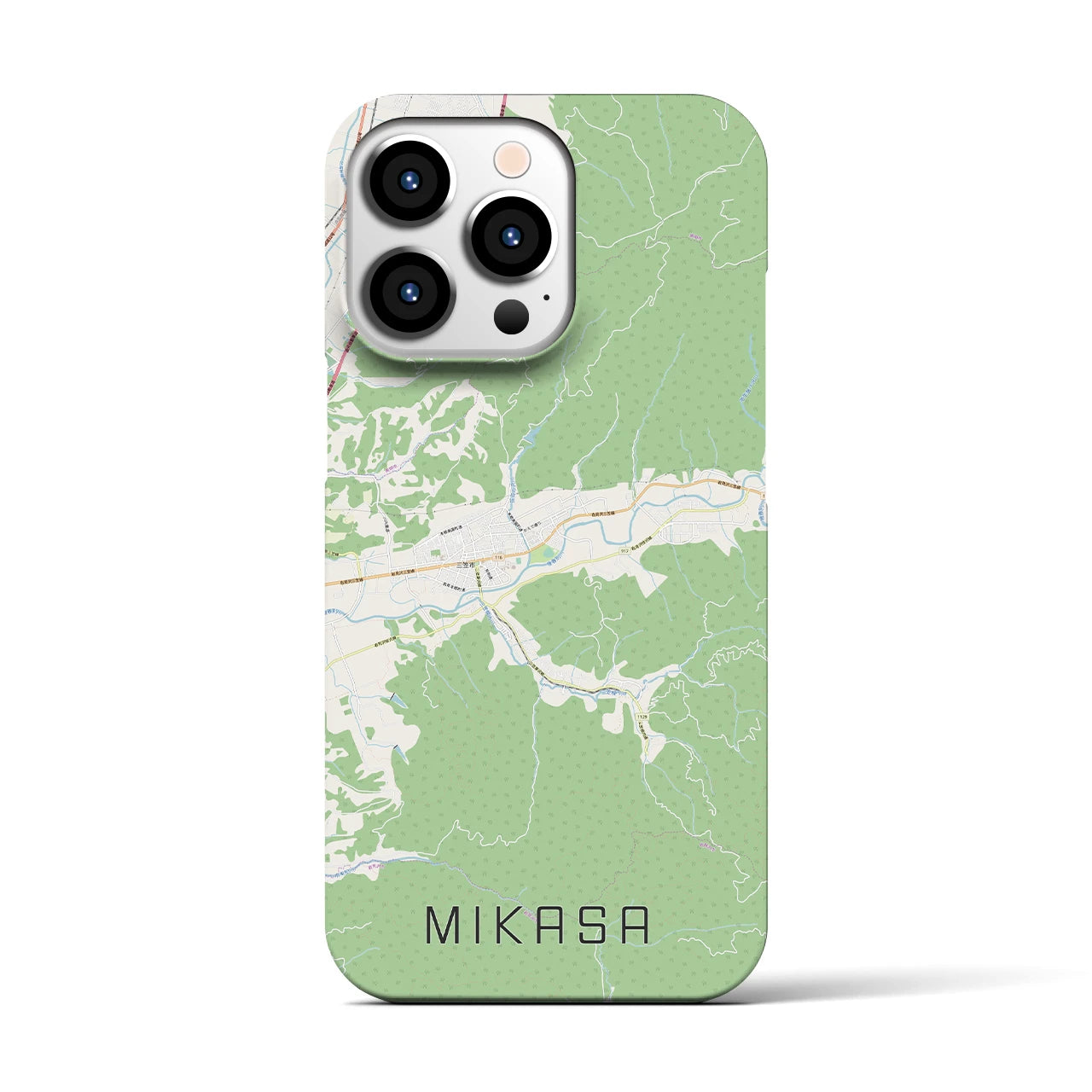 【三笠（北海道）】地図柄iPhoneケース（バックカバータイプ）