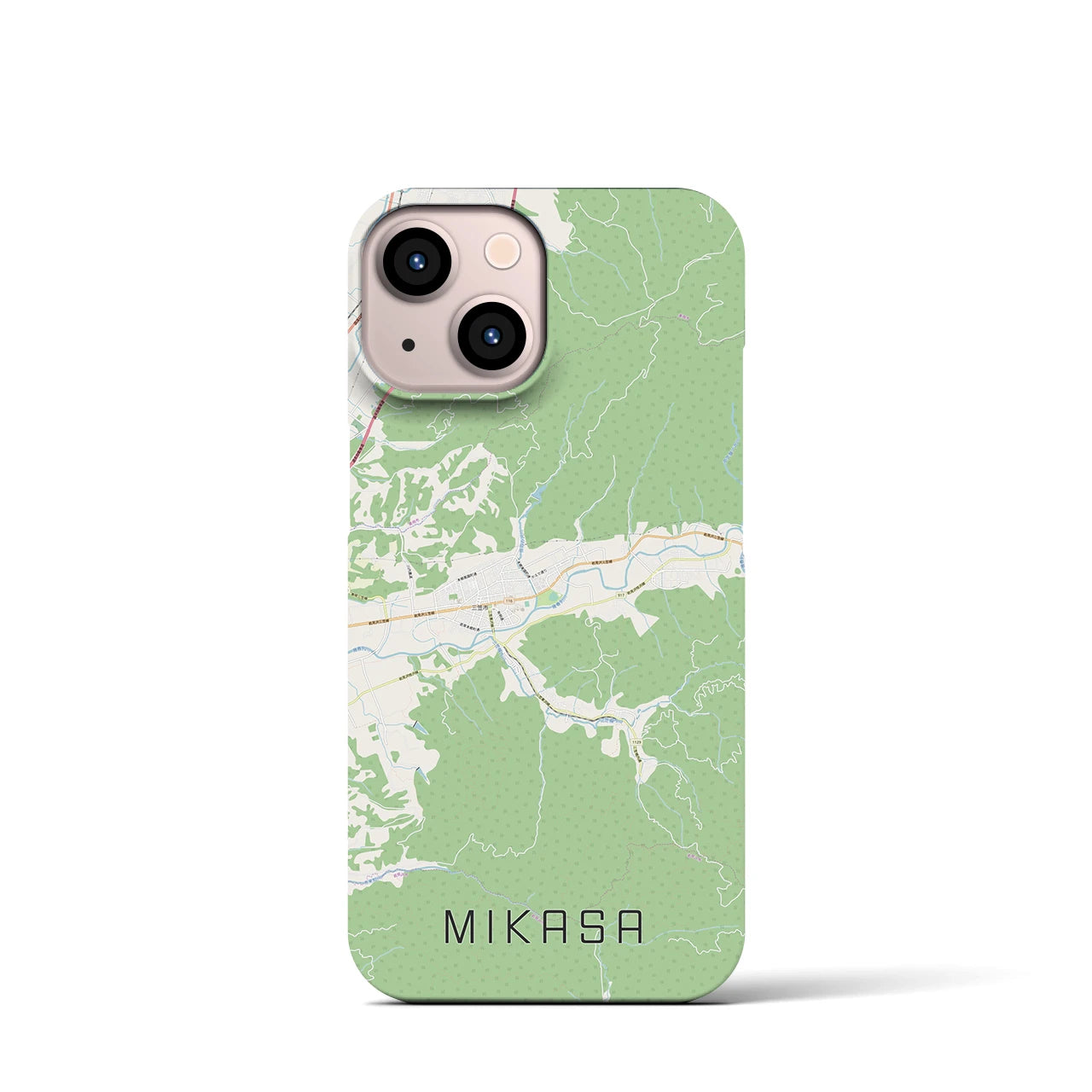 【三笠（北海道）】地図柄iPhoneケース（バックカバータイプ）