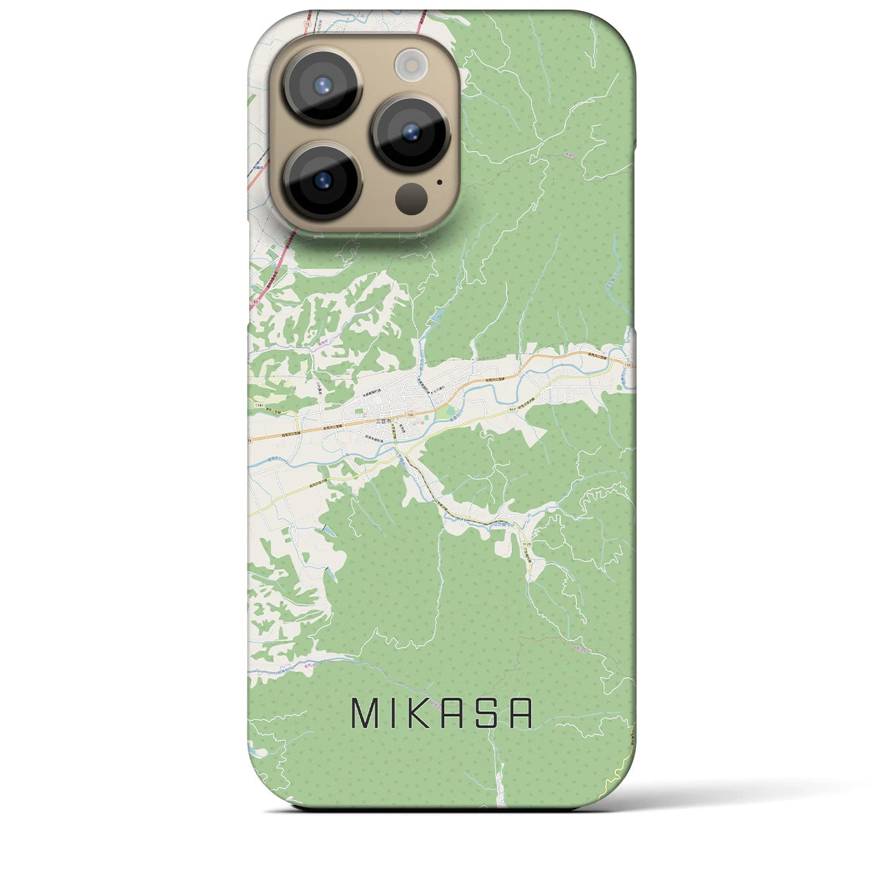 【三笠（北海道）】地図柄iPhoneケース（バックカバータイプ）