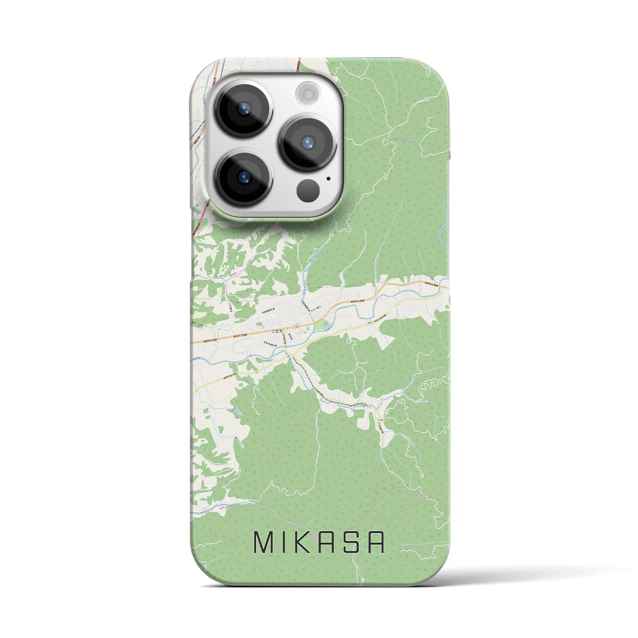 【三笠（北海道）】地図柄iPhoneケース（バックカバータイプ）