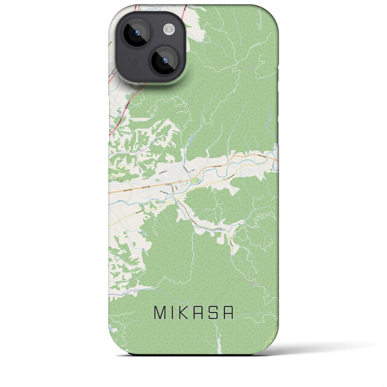 【三笠（北海道）】地図柄iPhoneケース（バックカバータイプ）