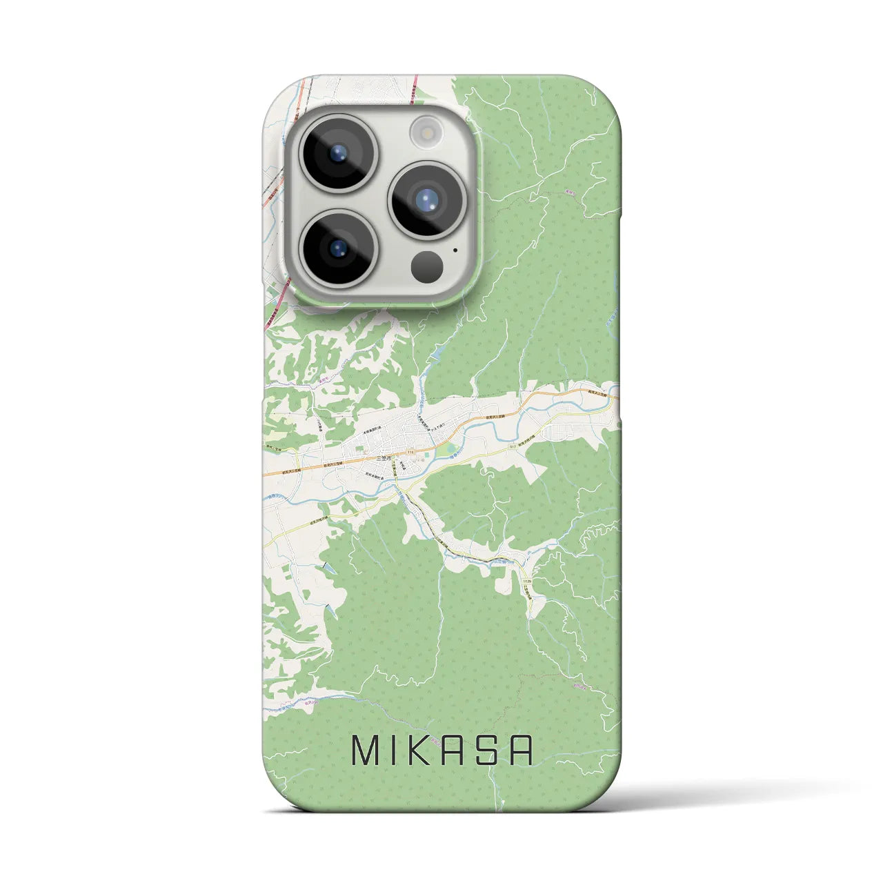 【三笠（北海道）】地図柄iPhoneケース（バックカバータイプ）