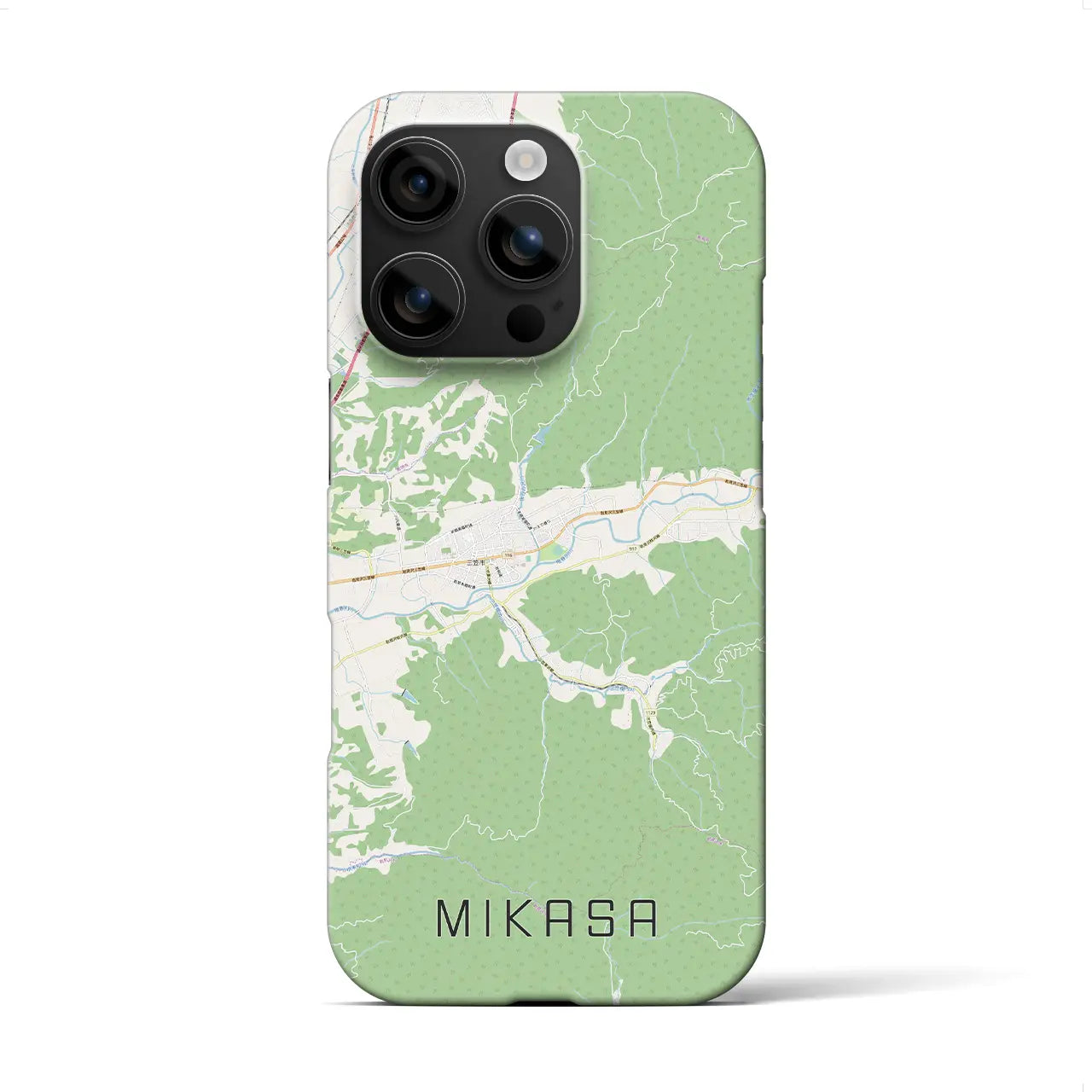 【三笠（北海道）】地図柄iPhoneケース（バックカバータイプ）