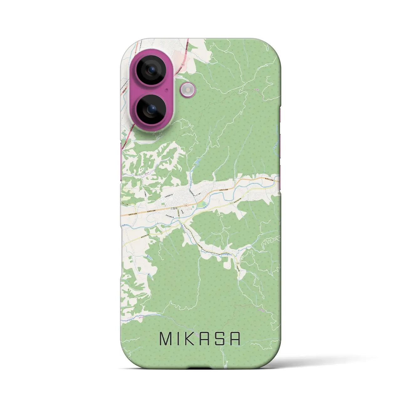 【三笠（北海道）】地図柄iPhoneケース（バックカバータイプ）