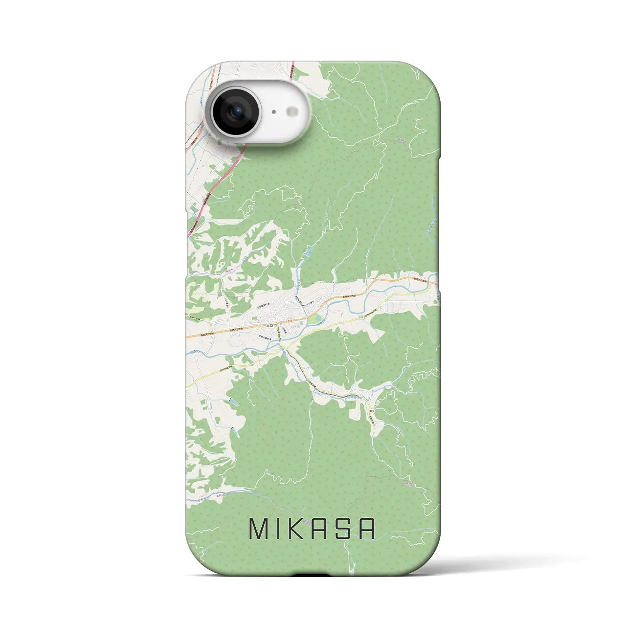 【三笠（北海道）】地図柄iPhoneケース（バックカバータイプ）