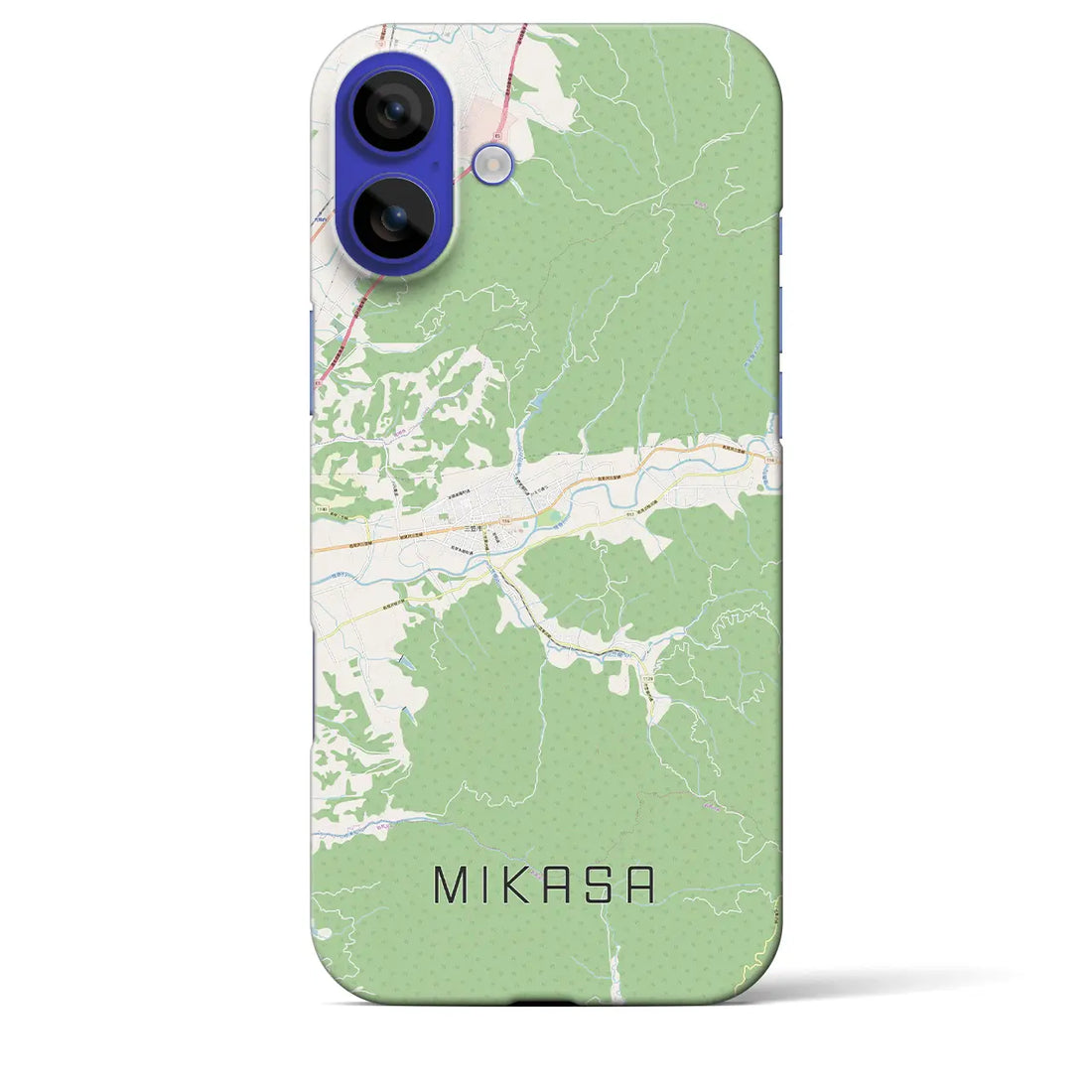 【三笠(北海道)】地図柄iPhoneケース(バックカバータイプ)ナチュラル・iPhone 16 Pro Max 用