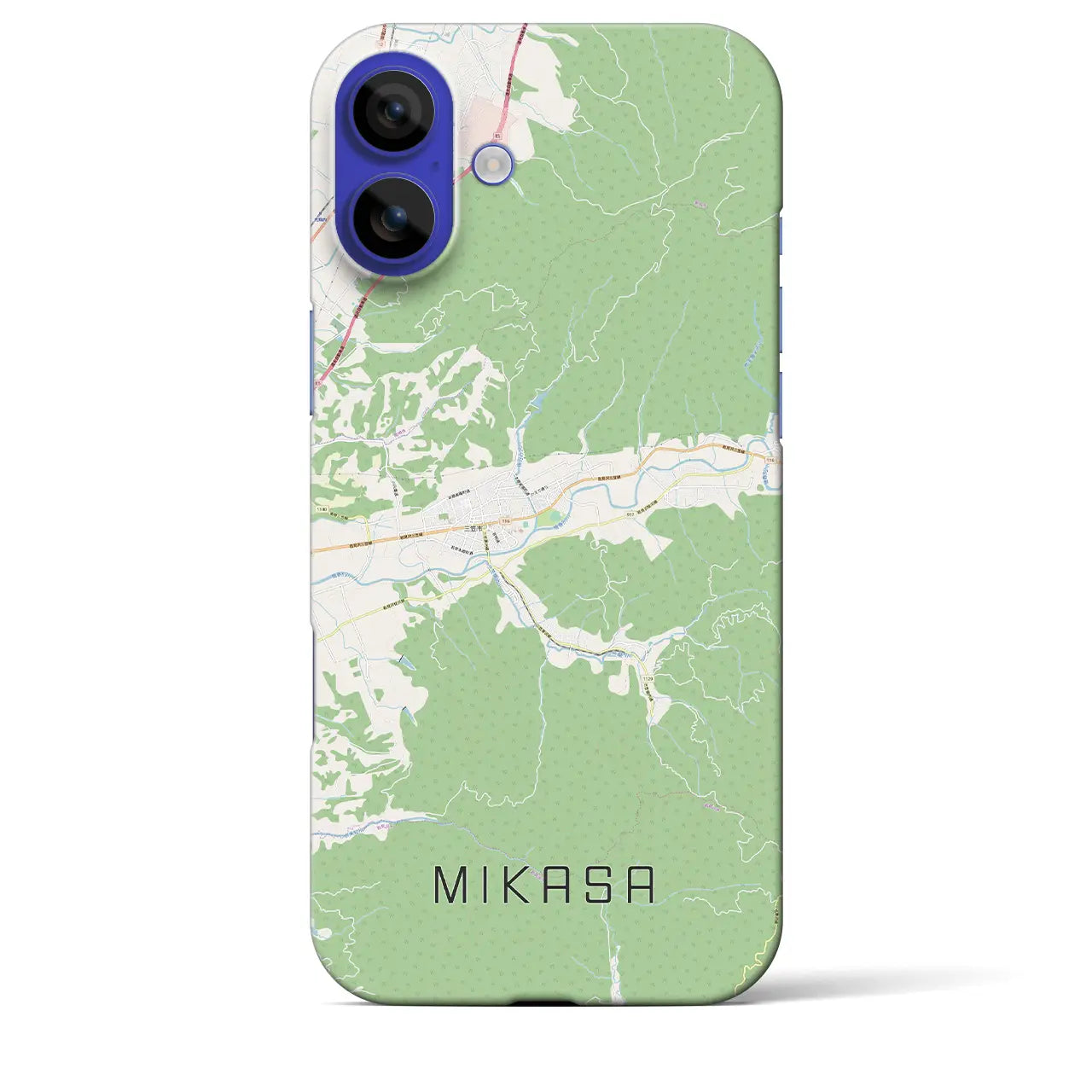【三笠（北海道）】地図柄iPhoneケース（バックカバータイプ）