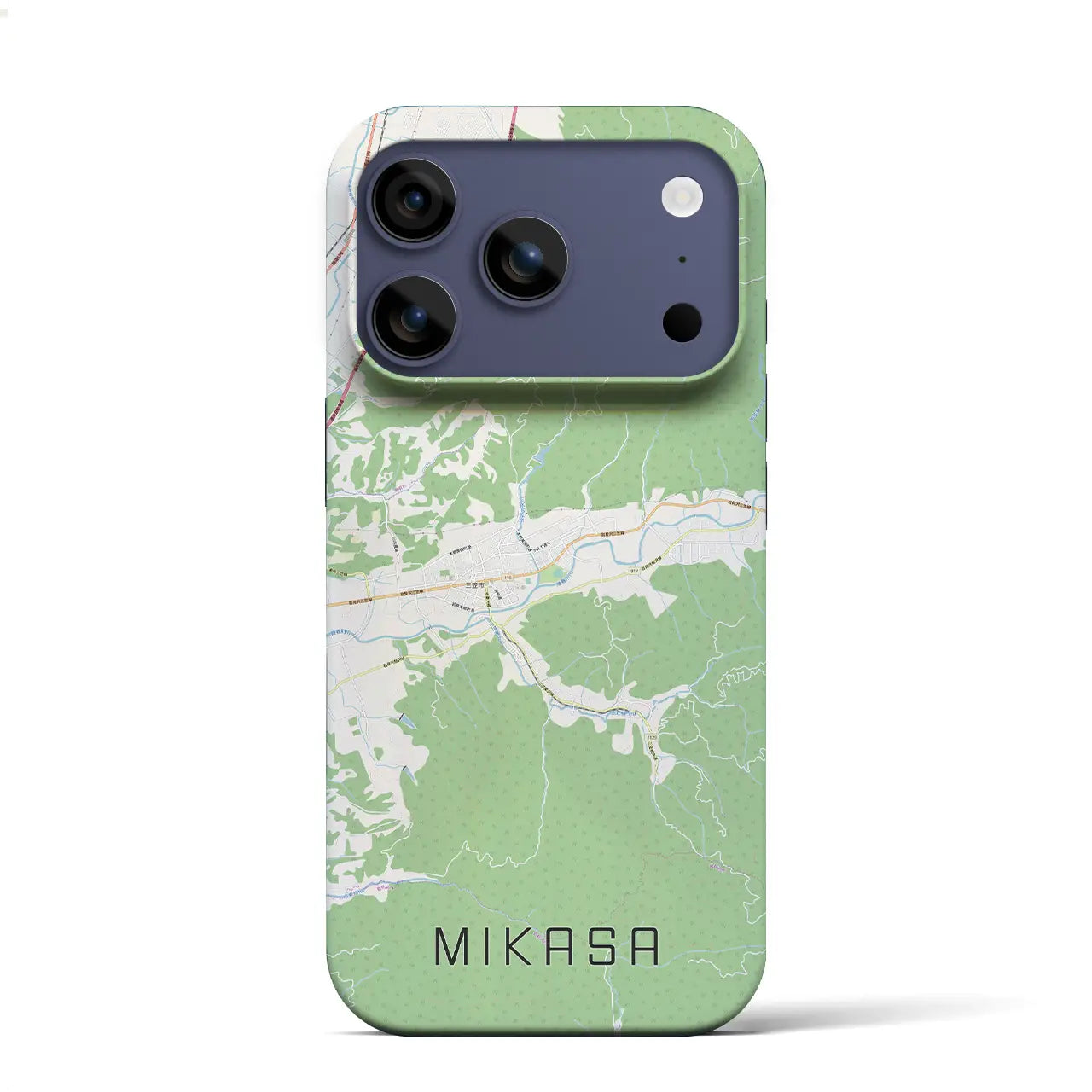 【三笠（北海道）】地図柄iPhoneケース（バックカバータイプ）