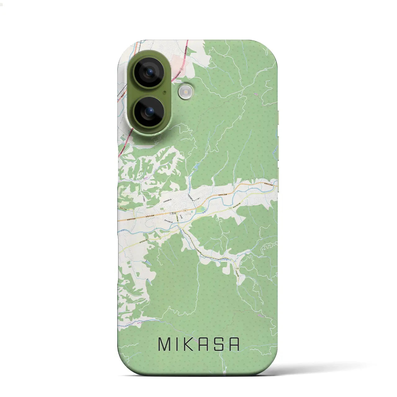 【三笠（北海道）】地図柄iPhoneケース（バックカバータイプ）