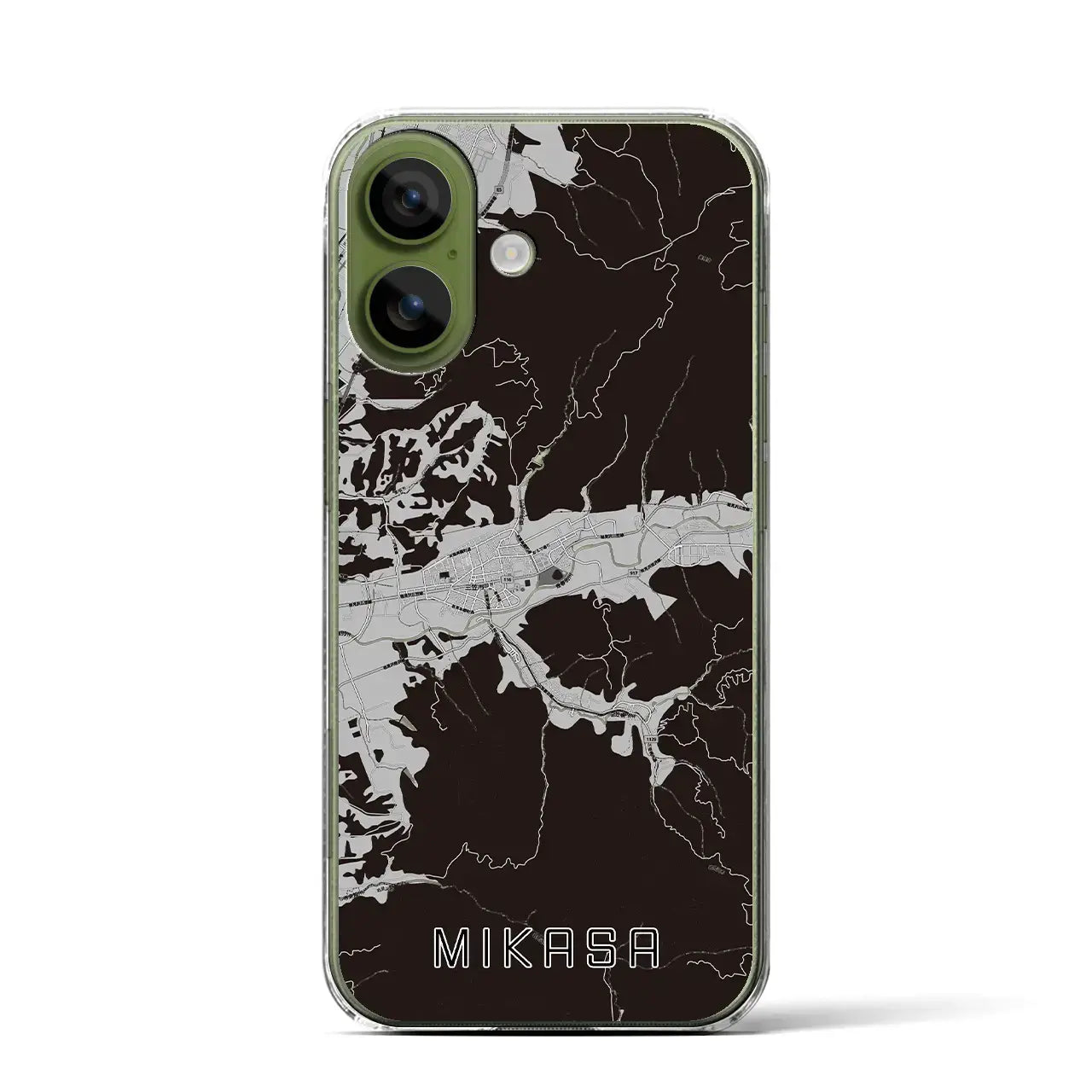 【三笠（北海道）】地図柄iPhoneケース（クリアタイプ）