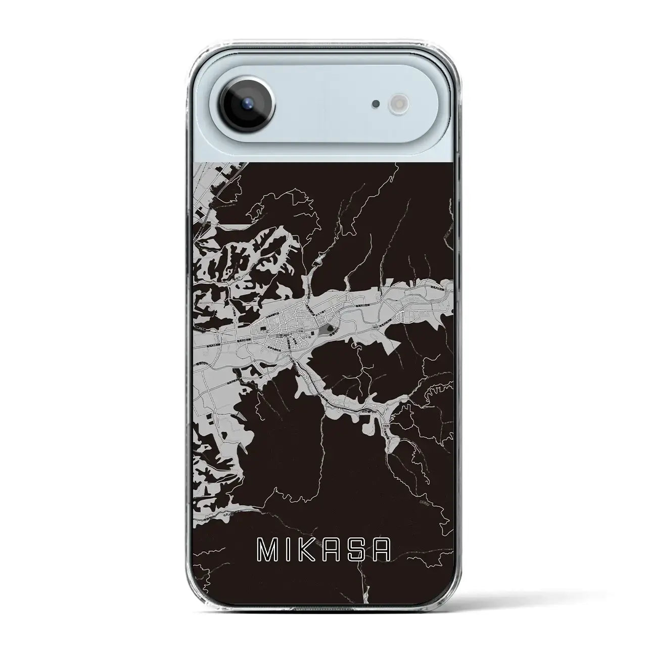 【三笠（北海道）】地図柄iPhoneケース（クリアタイプ）