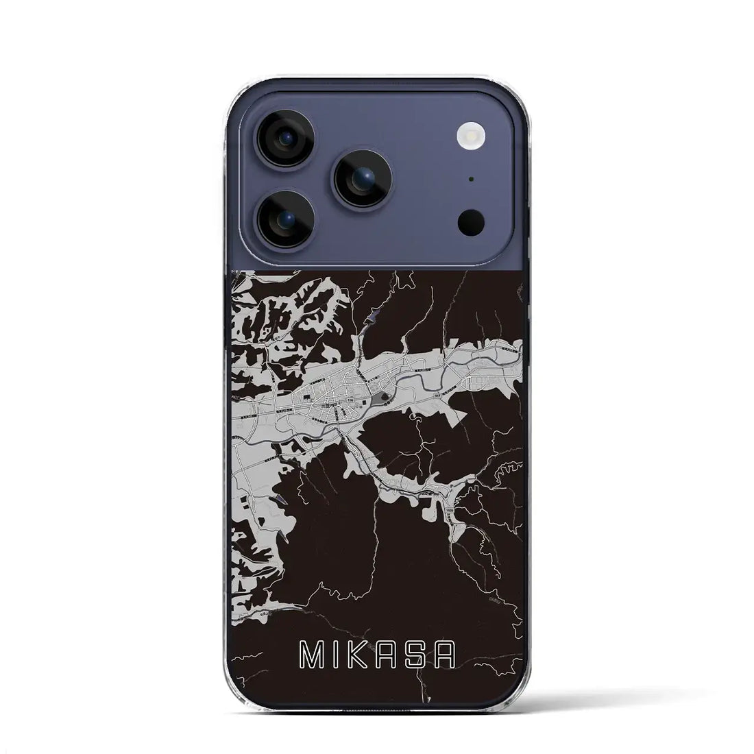 【三笠（北海道）】地図柄iPhoneケース（クリアタイプ）