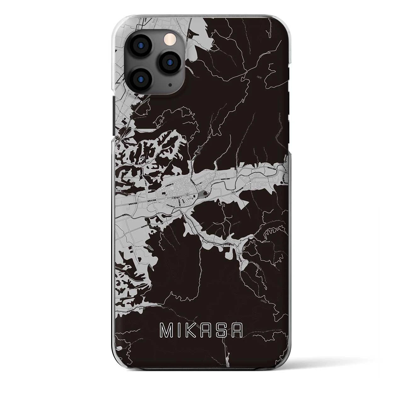 【三笠（北海道）】地図柄iPhoneケース（クリアタイプ）