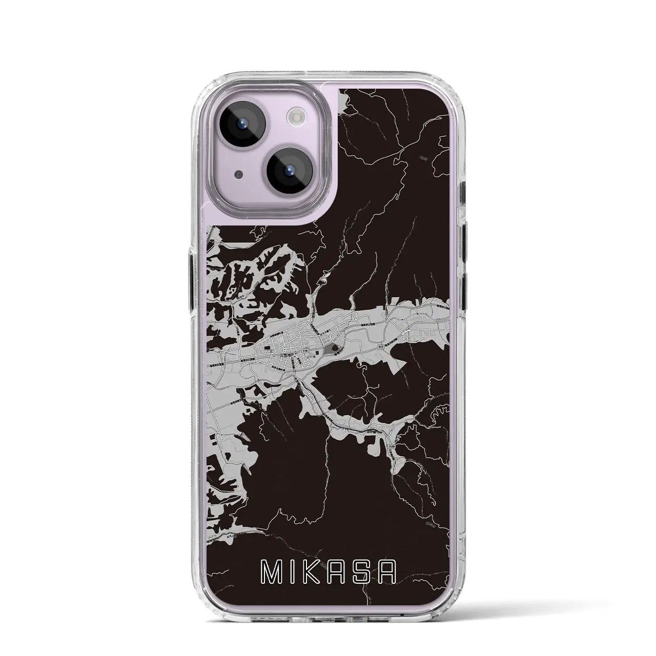 【三笠（北海道）】地図柄iPhoneケース（MagSafeタイプ）