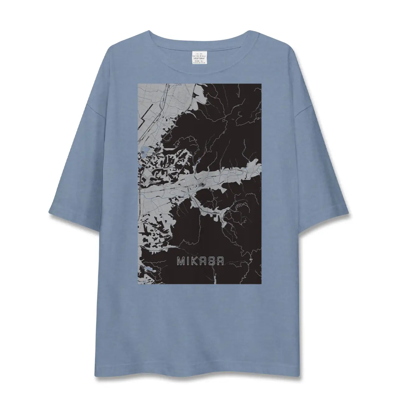 【三笠（北海道）】地図柄ビッグシルエットTシャツ