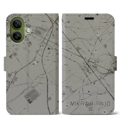 【三河安城（愛知県）】地図柄iPhoneケース（手帳タイプ）