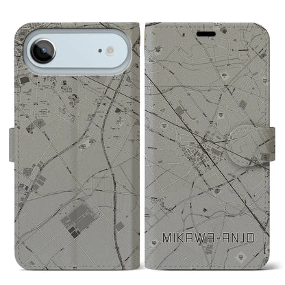 【三河安城（愛知県）】地図柄iPhoneケース（手帳タイプ）