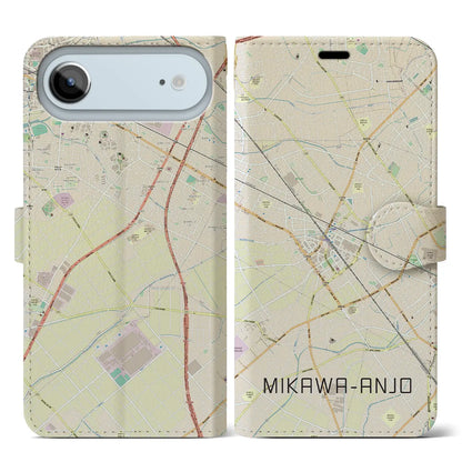 【三河安城（愛知県）】地図柄iPhoneケース（手帳タイプ）