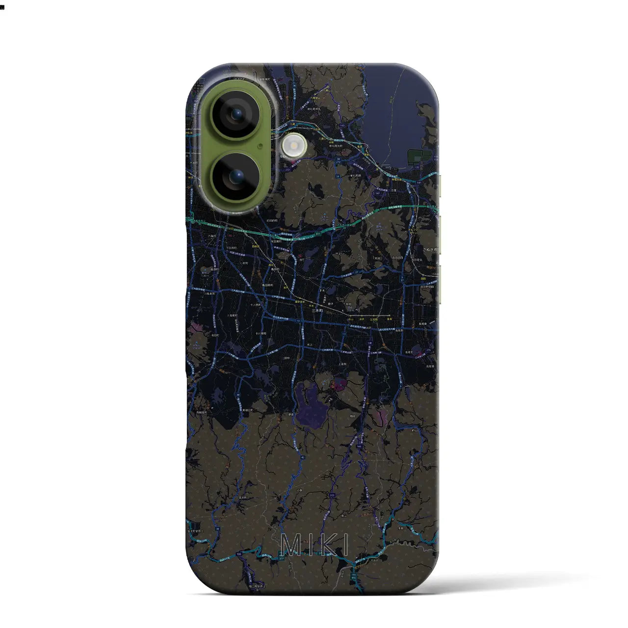 【三木（香川県）】地図柄iPhoneケース（バックカバータイプ）