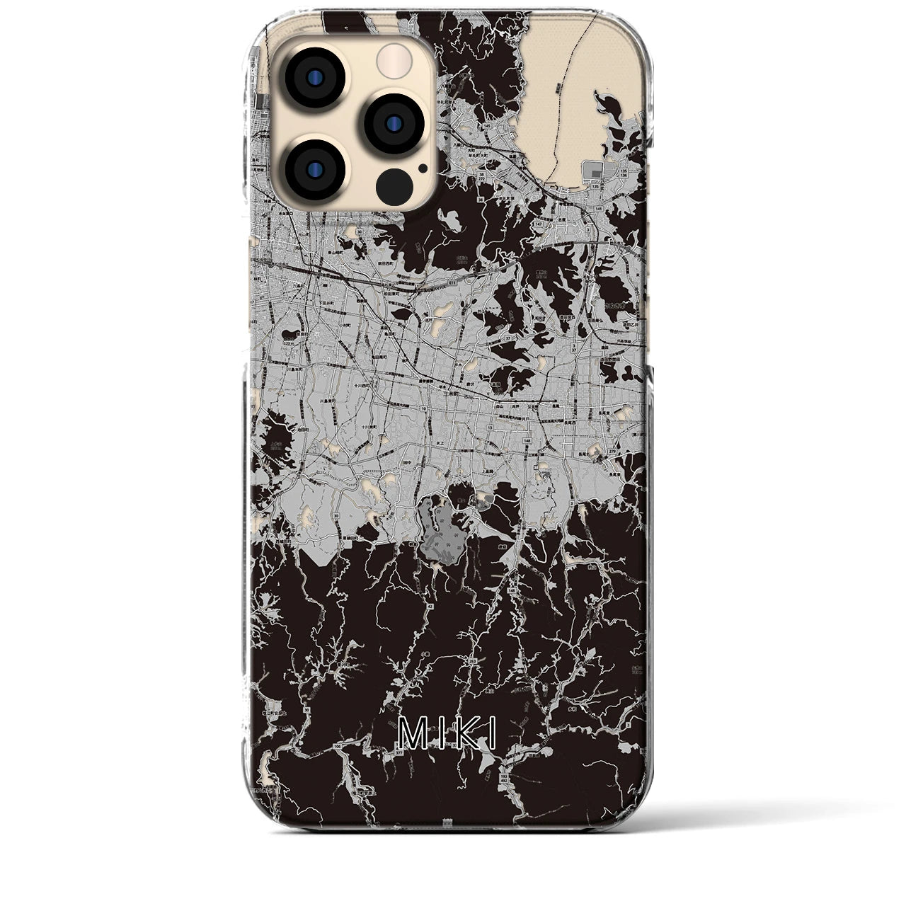 【三木（香川県）】地図柄iPhoneケース（クリアタイプ）