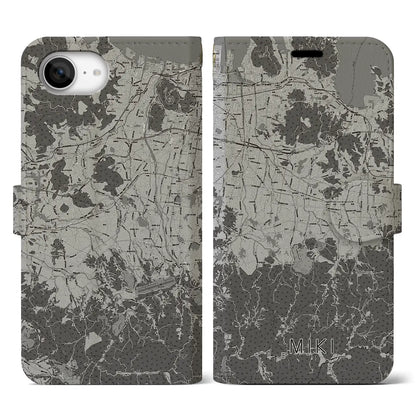 【三木（香川県）】地図柄iPhoneケース（手帳タイプ）