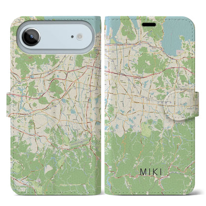 【三木（香川県）】地図柄iPhoneケース（手帳タイプ）