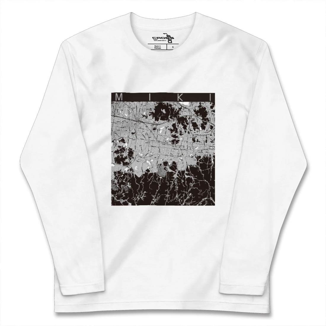 【三木(香川県)(香川県)】地図柄ロングスリーブTシャツ
