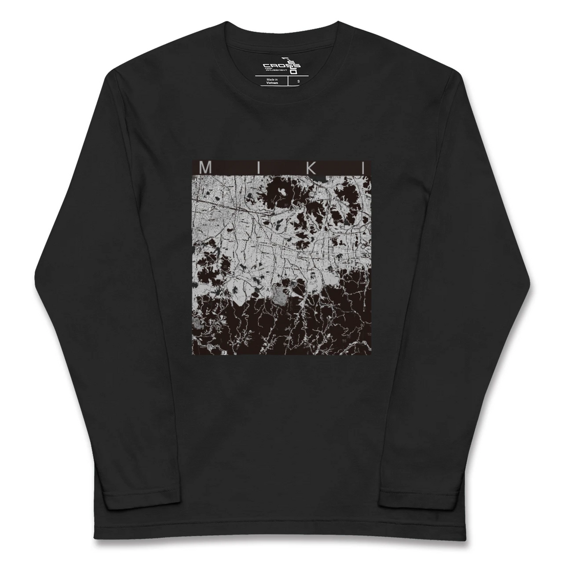 【三木(香川県)(香川県)】地図柄ロングスリーブTシャツ
