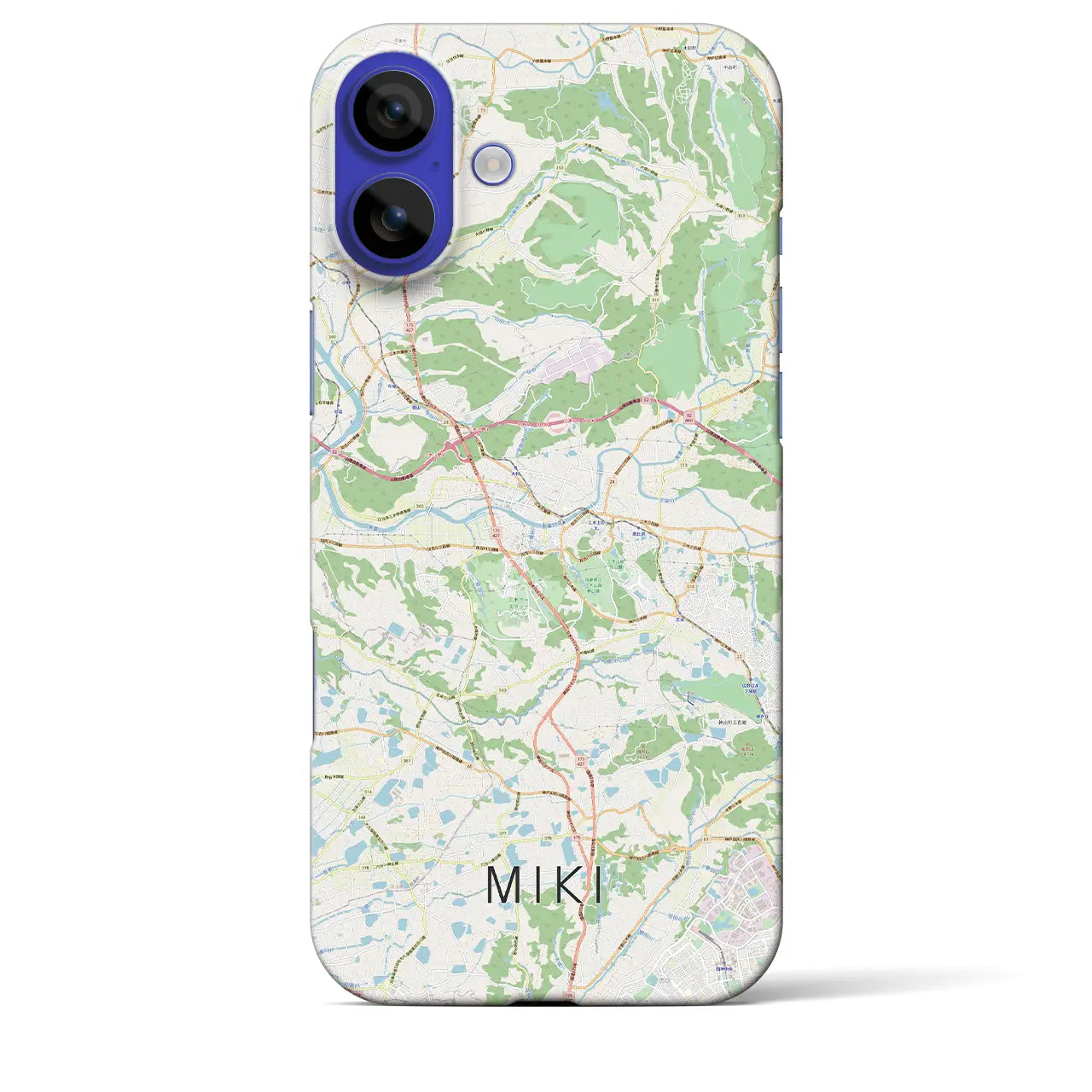 【三木（兵庫県）】地図柄iPhoneケース（バックカバータイプ）ナチュラル・iPhone 16 Pro Max 用