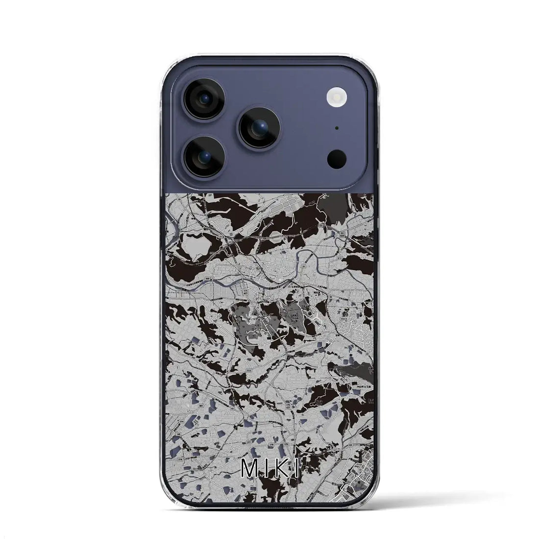【三木(兵庫県)】地図柄iPhoneケース(クリアタイプ)モノトーン・iPhone 17 Pro Max 用