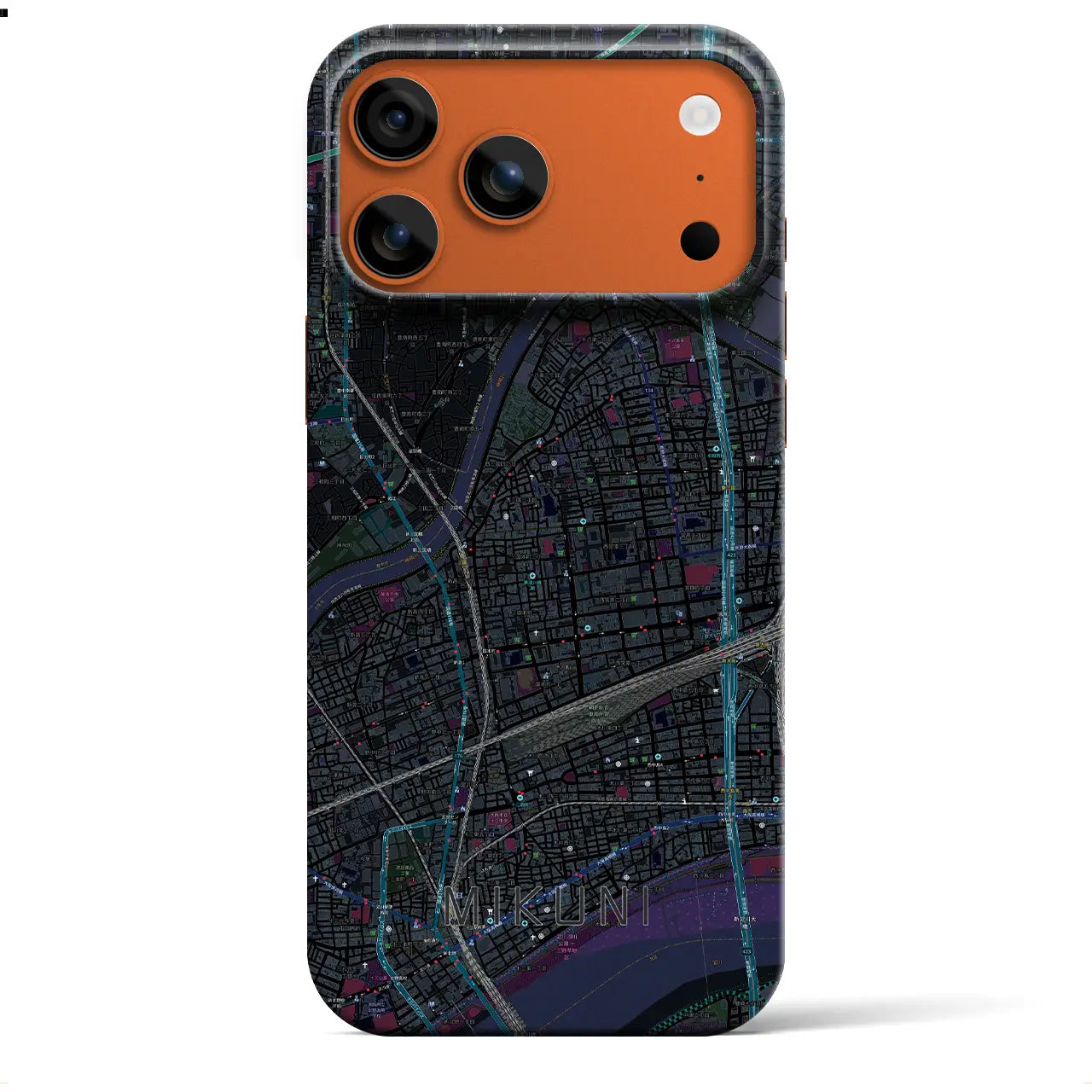 【三国（大阪府）】地図柄iPhoneケース（バックカバータイプ）