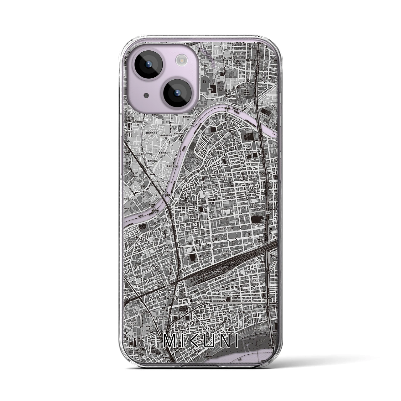 【三国（大阪府）】地図柄iPhoneケース（クリアタイプ）