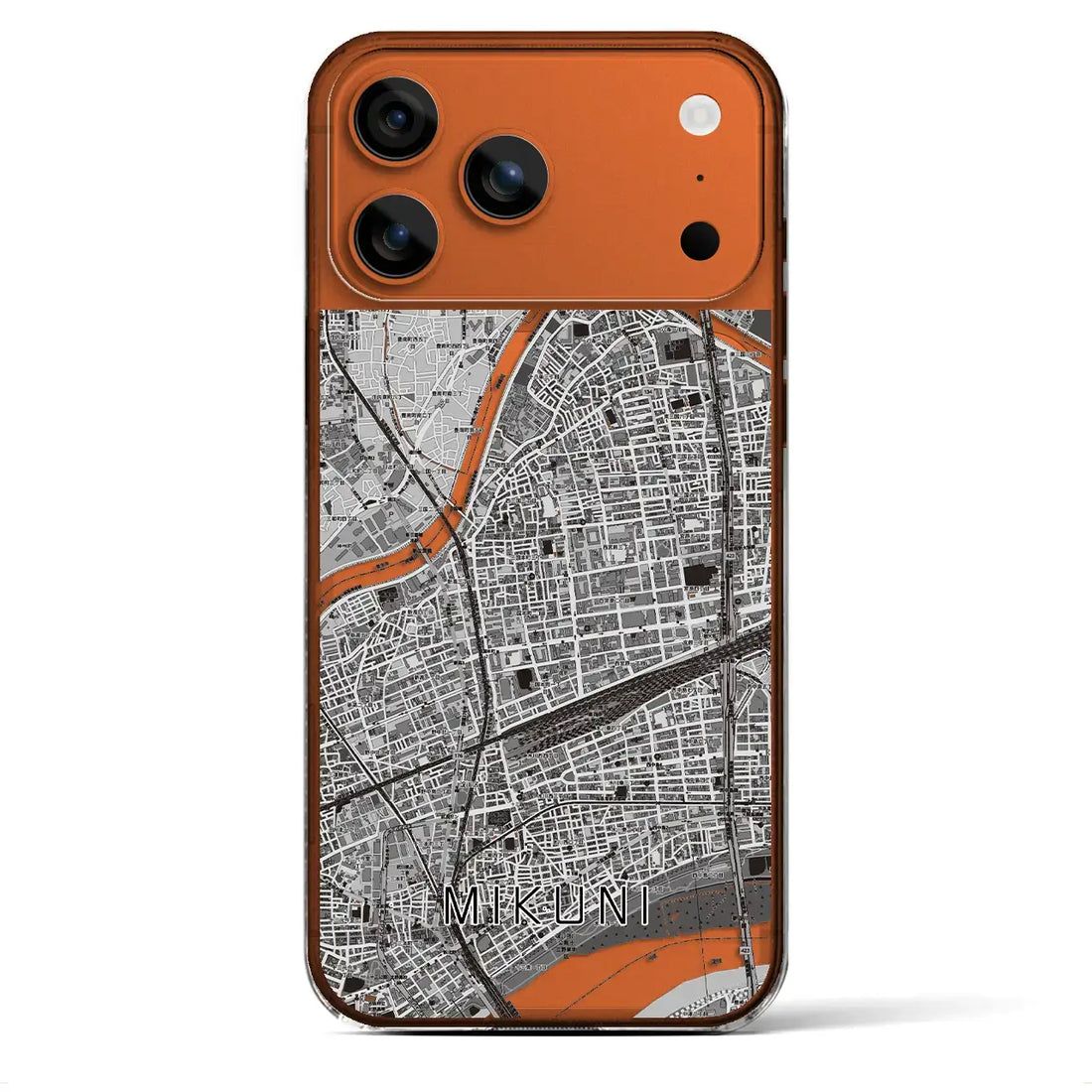 【三国（大阪府）】地図柄iPhoneケース（クリアタイプ）