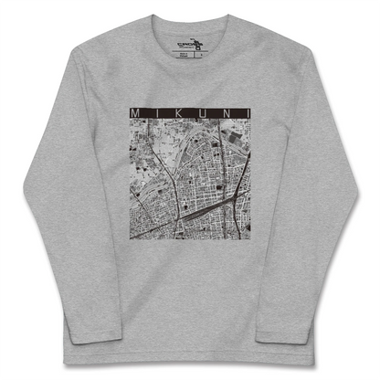 【三国（大阪府）（大阪府）】地図柄ロングスリーブTシャツ