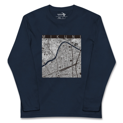 【三国（大阪府）（大阪府）】地図柄ロングスリーブTシャツ