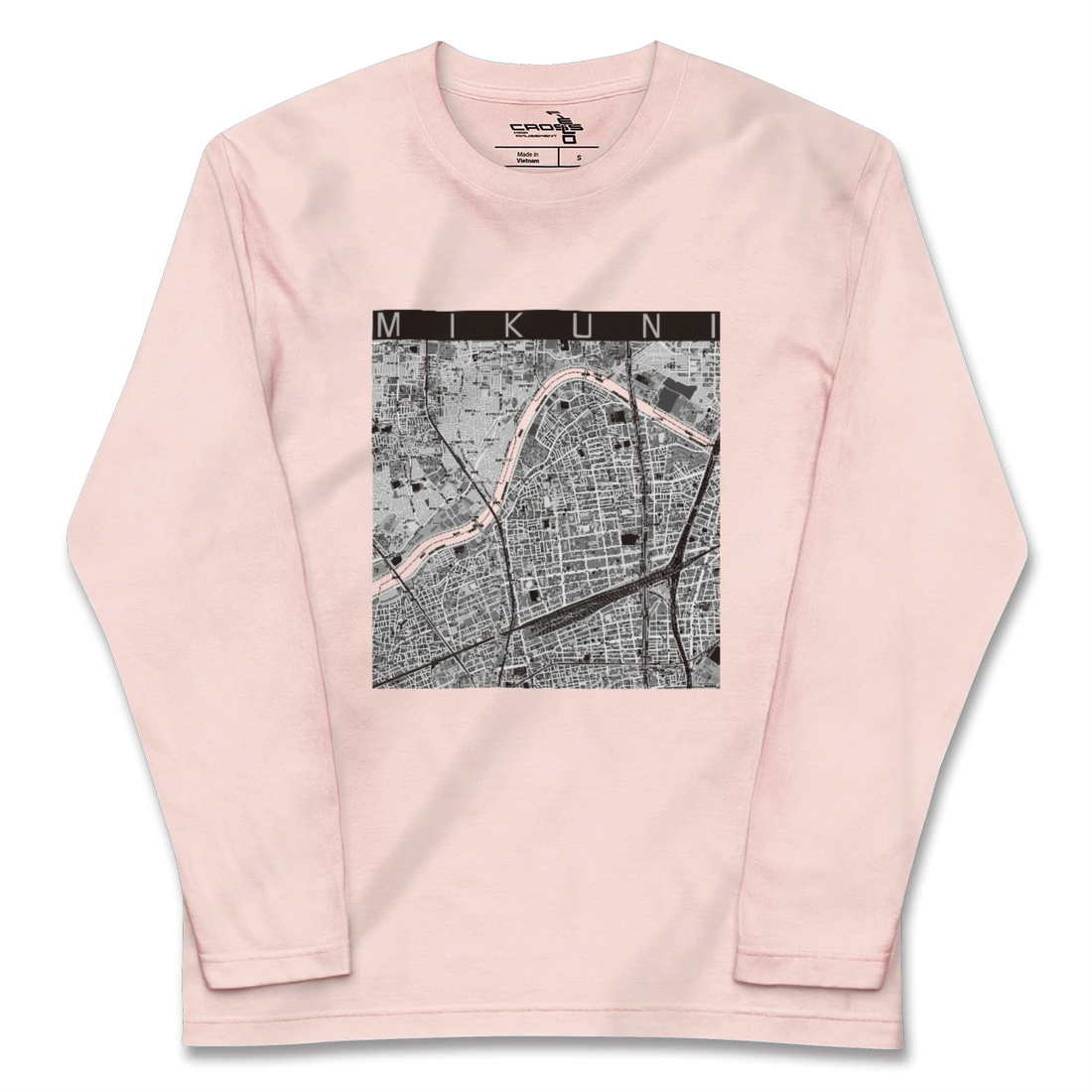 【三国（大阪府）（大阪府）】地図柄ロングスリーブTシャツ
